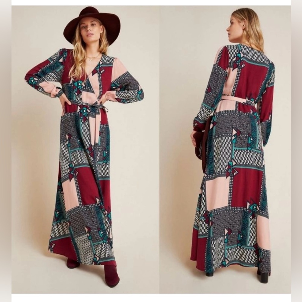 Anthropologie Porridge maxi wrap dress, Size L